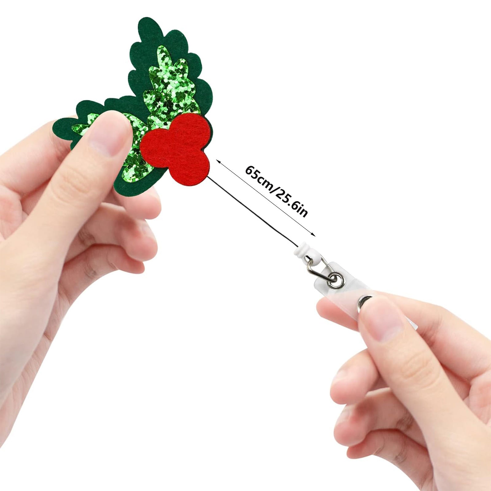 Wholesale Christmas Felt Cloth Santa Claus, Snowman Trees, Elk Badges, Scroll Extendable Keychains